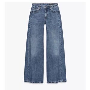 ZARA COLLECTION FLARE LOW WAIST PLEATED JEANS